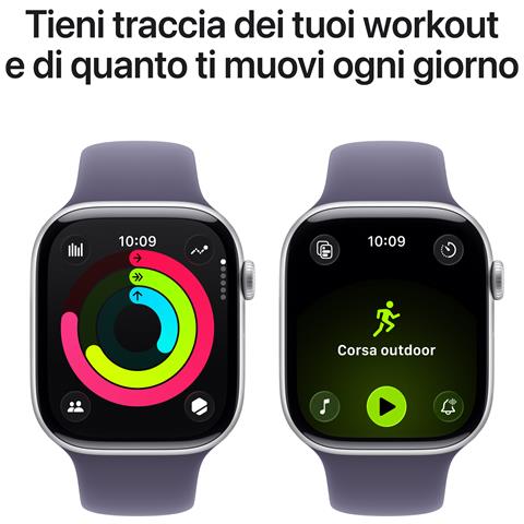 Watch Series 11 GPS + Cellular 46mm Cassa Alluminio Argento con Sport Band Viola Nebbia - M /L - Foto 9