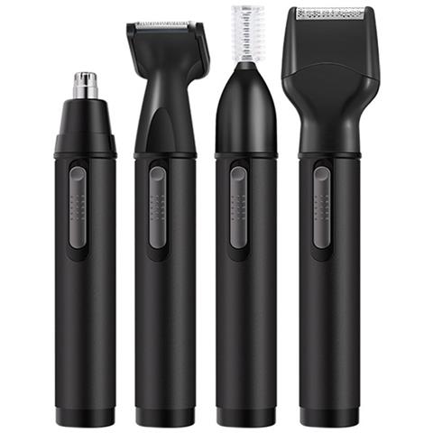 Tagliacapelli Multifunzione 4-in-1 Per Naso, Rasoio Elettrico Per Sopracciglia E Kit Per La Cura Dei Peli Del Viso Black - Foto 1