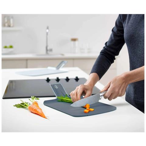 Set Due Taglieri Pieghevoli Chop2pot Plus Uso Pratico In Cucina Superficie Antigraffio Manici Morbidi Colore Blu - Foto 2