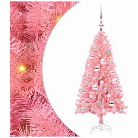 Albero di Natale con 150 LED con supporto Rosa 120 cm PVC - Foto 1