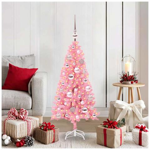 Albero di Natale con 150 LED con supporto Rosa 120 cm PVC - Foto 2