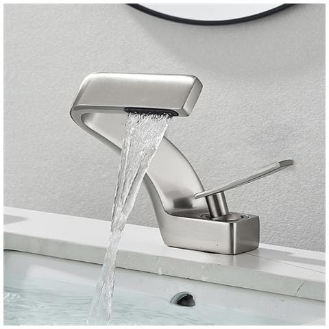 Rubinetto per lavabo da bagno, Blackswan, tipo M205, modello nichelato con bocca a cascata, misura 15 cm - Foto 2