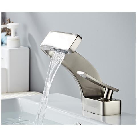 Rubinetto per lavabo da bagno, Blackswan, tipo M205, modello nichelato con bocca a cascata, misura 15 cm - Foto 4