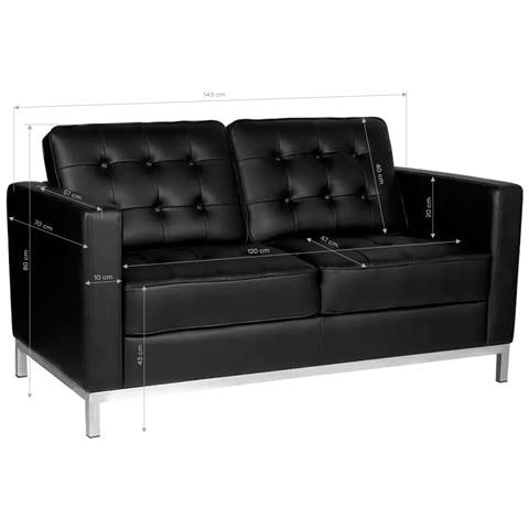 divano sala dattesa BM18019 nero - Foto 3