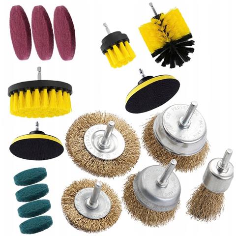 Set Di Spazzole Per Trapano - 12 Pezzi + 5 Spazzole Metalliche | Alta Qualità, Compatibile Con Trapani 1/4"" | Pulizia Universale E Rimozione Ruggine - Foto 1