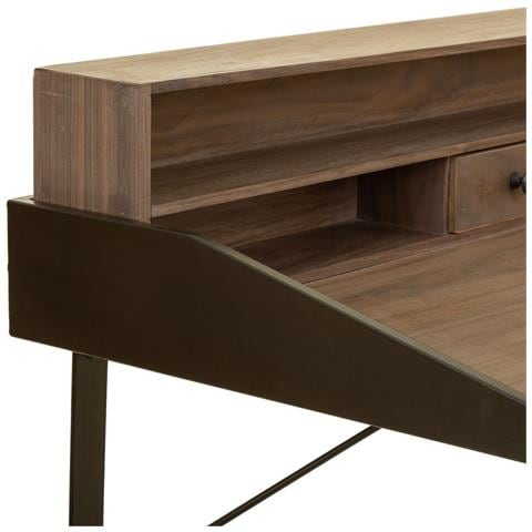 Scrivania In Legno E Metallo Marrone 130x60x95h Cm - Foto 8