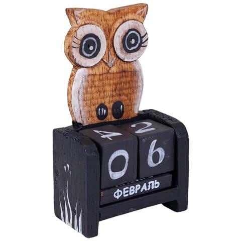 Calendario In Legno Marrone 7x4x9h - Foto 1