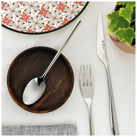 Florence Set 24 posate acciaio inox 18/10 - Servizio per 6 Persone - forchetta, coltello, cucchiaio e cucchiaino - Design moderno ed elegante per tavole raffinate - Foto 2