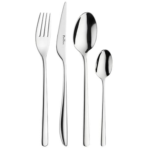 Florence Set 24 posate acciaio inox 18/10 - Servizio per 6 Persone - forchetta, coltello, cucchiaio e cucchiaino - Design moderno ed elegante per tavole raffinate - Foto 1