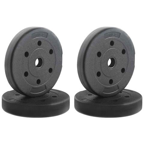 Dischi da Pesi 10 kg 4 pcs Nero Ø 21,5 x 3,8 cm - Foto 1