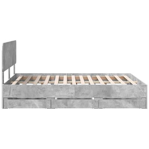 Struttura del letto con cassetto Grigio cemento 140 x 190 cm - Foto 9