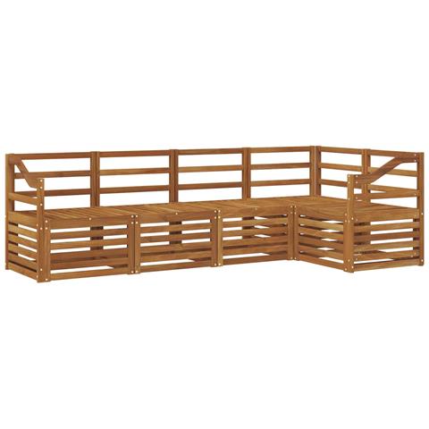 Set divani 5 pcs Naturale Legno di Acacia Massello - Foto 1