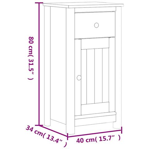 Set Mobili da Bagno 3 pz BERG Bianco in Legno Massello di Pino - Foto 9