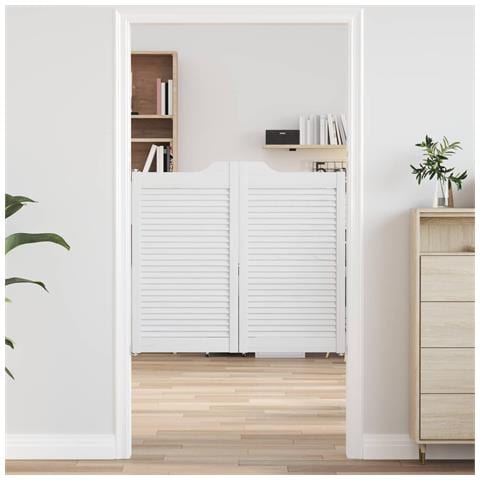 Porte Swing 2 pcs Bianco Legno Massello di Pino - Foto 2