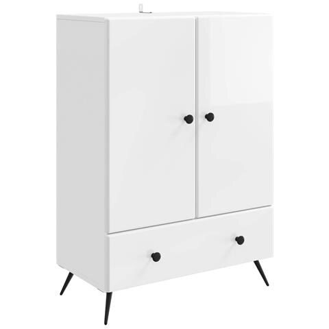 Credenza Bianco Lucido 66 x 34,5 x 95 cm Legno ingegnerizzato - Foto 1