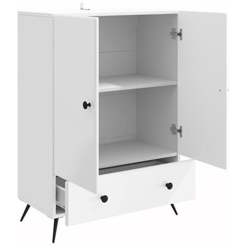 Credenza Bianco Lucido 66 x 34,5 x 95 cm Legno ingegnerizzato - Foto 2