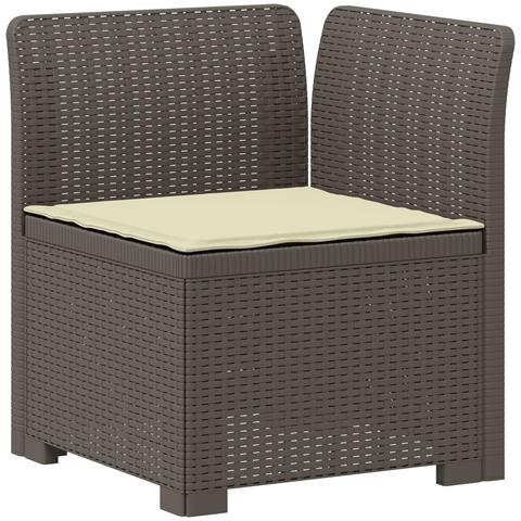 Divano da Giardino a 1 Posto con Cuscino Aspetto Rattan PP - Foto 1