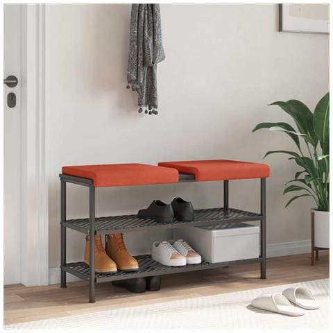 Cuscino per panchina 2 pz corduroy Rosso Arancio - Foto 2