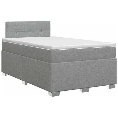 Letto box spring con materasso Grigio Chiaro 120 x 190 cm - Foto 1