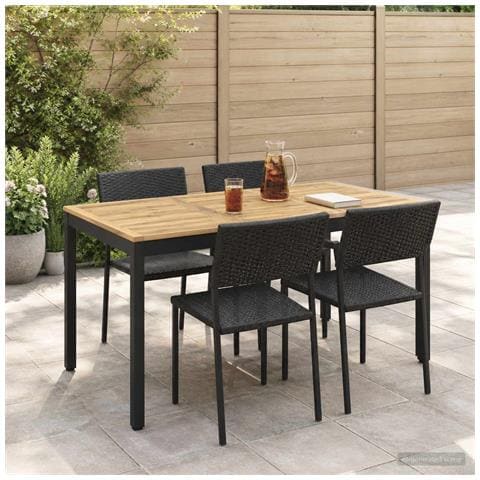 Tavolo da cena da giardino Bianco e Nero 141 x 80,5 x 75 cm - Foto 2