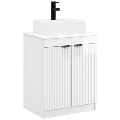 Set di mobili per il bagno Bianco Lucido Legno ingegnerizzato - Foto 1