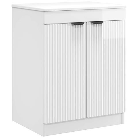 Set di mobili per il bagno Bianco Lucido Legno ingegnerizzato - Foto 10