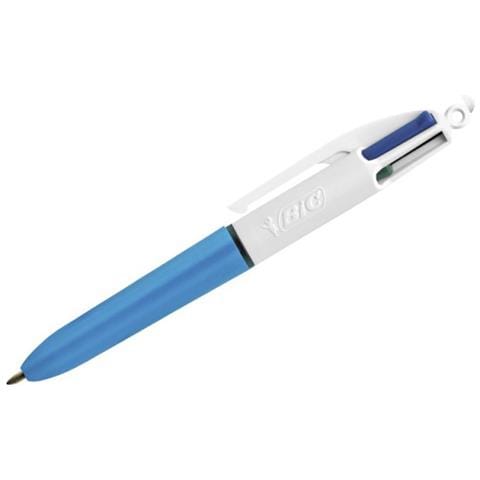 Penna BIC 4 Colori A Scatto: Blu, Nero, Rosso, Verde, Punta 1mm Per Scuola E Ufficio - 4