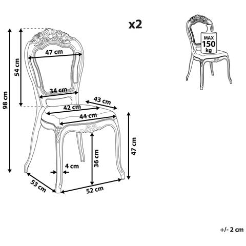 Set Di 2 Sedie Da Pranzo In Plastica Trasparente Vermont - Foto 35