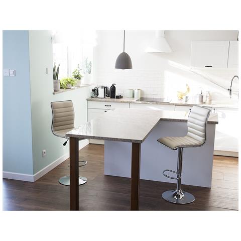 Set Di 2 Sgabelli Da Bar In Tessuto Beige Lucerne - Foto 28