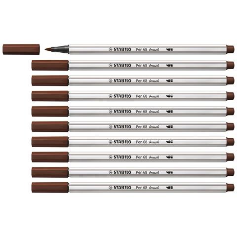 Pen 68 brush - Pennarello Premium con punta a pennello - Confezione da 10 - Bruno - Foto 1