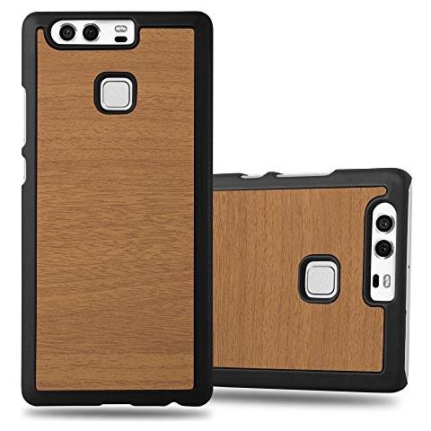 Custodia Compatibile Con Huawei P9 In Woody Marrone - Hard Case Coperchio Di Protezione In Look Legno Contro I Graffi E Gli Urti - Foto 1