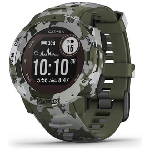 Smartwatch Instinct Solar Camo Edition Impermeabile Display Digitale 16 MB ANT+/GPS Cardiofrequenzimetro Verde Mimetico - Foto 1