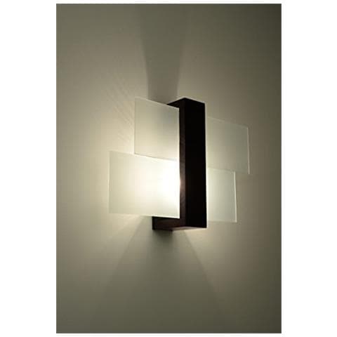 Novità! Applique Wenge Per Salotto E Corridoio - Vetro E Legno - Feniks 1 Sl. 0075 Lampada A Muro Quadrata, Stile Moderno, A Luce Singola Led E-27 *** Lampade - I Prezzi Più Bassi Su Amazon! - Foto 2