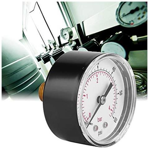Manometro 50 Mm Quadrante 14 Bspt Assiale Manometro Per Aria Acqua Petrolio E Gas (0-60psi 0-4bar) - Foto 4