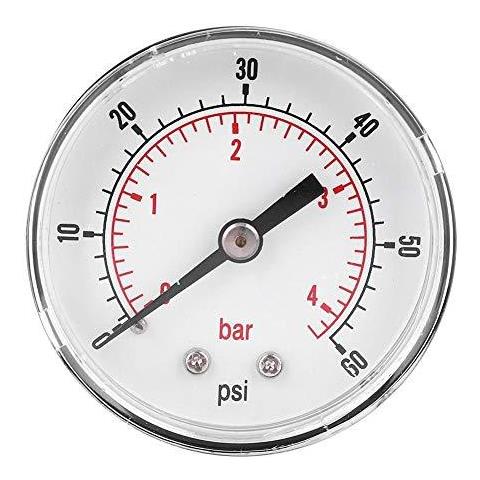 Manometro 50 Mm Quadrante 14 Bspt Assiale Manometro Per Aria Acqua Petrolio E Gas (0-60psi 0-4bar) - Foto 1