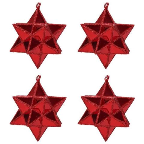 Lotto Di 4 Stelle Di Natale In Pvc Rosso 7 Cm - Foto 1