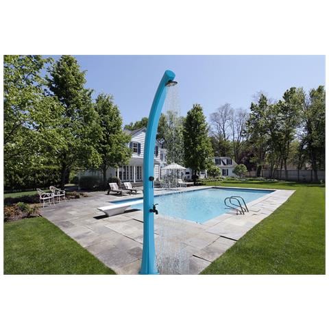 Rio Doccia A Riscaldamento Solare Curva In Polietilene Serbatoio 25 L Con Lavapiedi Blu Soffione Rotondo Serbatoio 25 Litri Con Lavapiedi Accessori E Rubinetti In Ottone - Foto 1