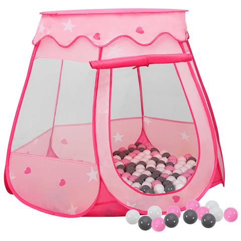 Tenda Da Gioco Per Bambini Rosa Con 250 Palline 102x102x82 Cm - Foto 1
