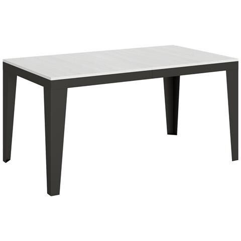 Tavolo Allungabile 90x160/264 Cm Flame Evolution Telaio Antracite - Bianco Frassino - Foto 5