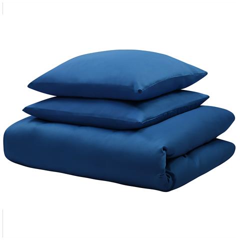 Set Copripiumino In Cotone Satinato 220 X 240 Cm Blu Harmonridge - Foto 7