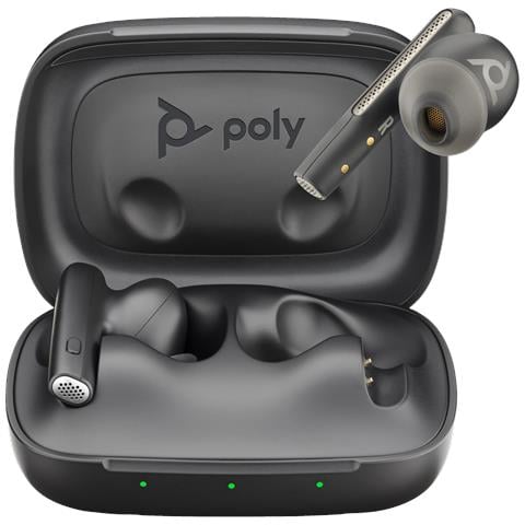 POLY Auricolari neri Voyager Free 60 UC + Adattatore BT700 USB-C + Custodia di ricarica di base - Foto 1