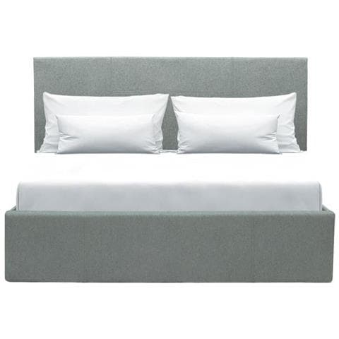 Letto Contenitore Per Adulti Martin - Sleeping 140 X 190 Cm - Grigio Chiaro - Rete A Doghe - 201 X 146 X 99 Cm - Foto 1