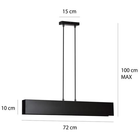Lampada A Sospensione Gentor - Nero - Acciaio Verniciato A Polvere - 72x100x6 Cm - Foto 5