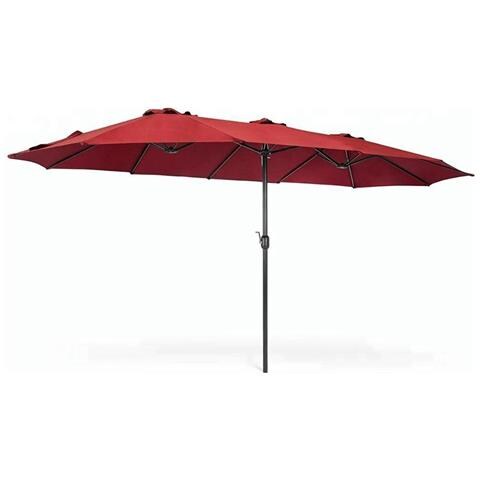 Ombrellone Doppio Da Giardino In Alluminio Alu Twin 460x270xh240 Cm Bordeaux - Foto 1