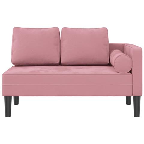 Chaise Lounge Con Cuscini Rosa In Velluto - Foto 3