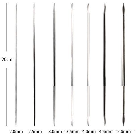 Set Di Ferri Da Maglia A Doppia Punta Da 20 Cm Con Custodia - Foto 2