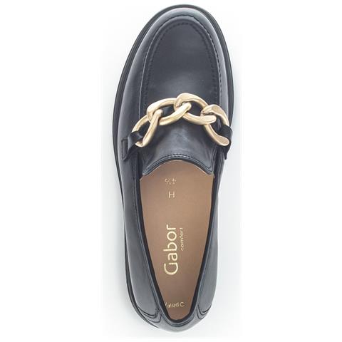 Schwarz (gold Matt) Casual Closed Loafers Mocassino Pelle Scarpe Donna Nero Eu 39, 22554-57 - Foto 2