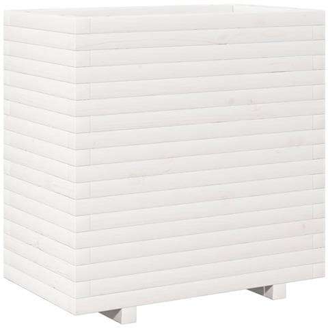 Fioriera da Giardino Bianca 70x40x72,5cm Legno Massello di Pino - Foto 1