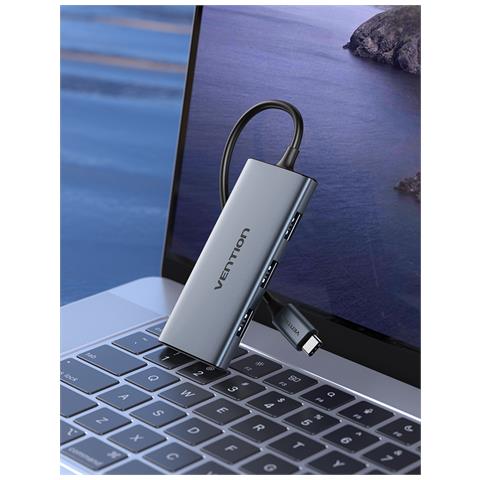 TOOHB replicatore di porte e docking station per laptop Cablato USB 3.2 Gen 1 (3.1 Gen 1) Type-C Grigio - Foto 2