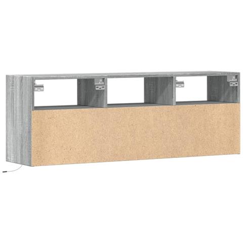 Mobile TV a Parete con Luci LED Grigio Sonoma 130x31x45 cm - Foto 2